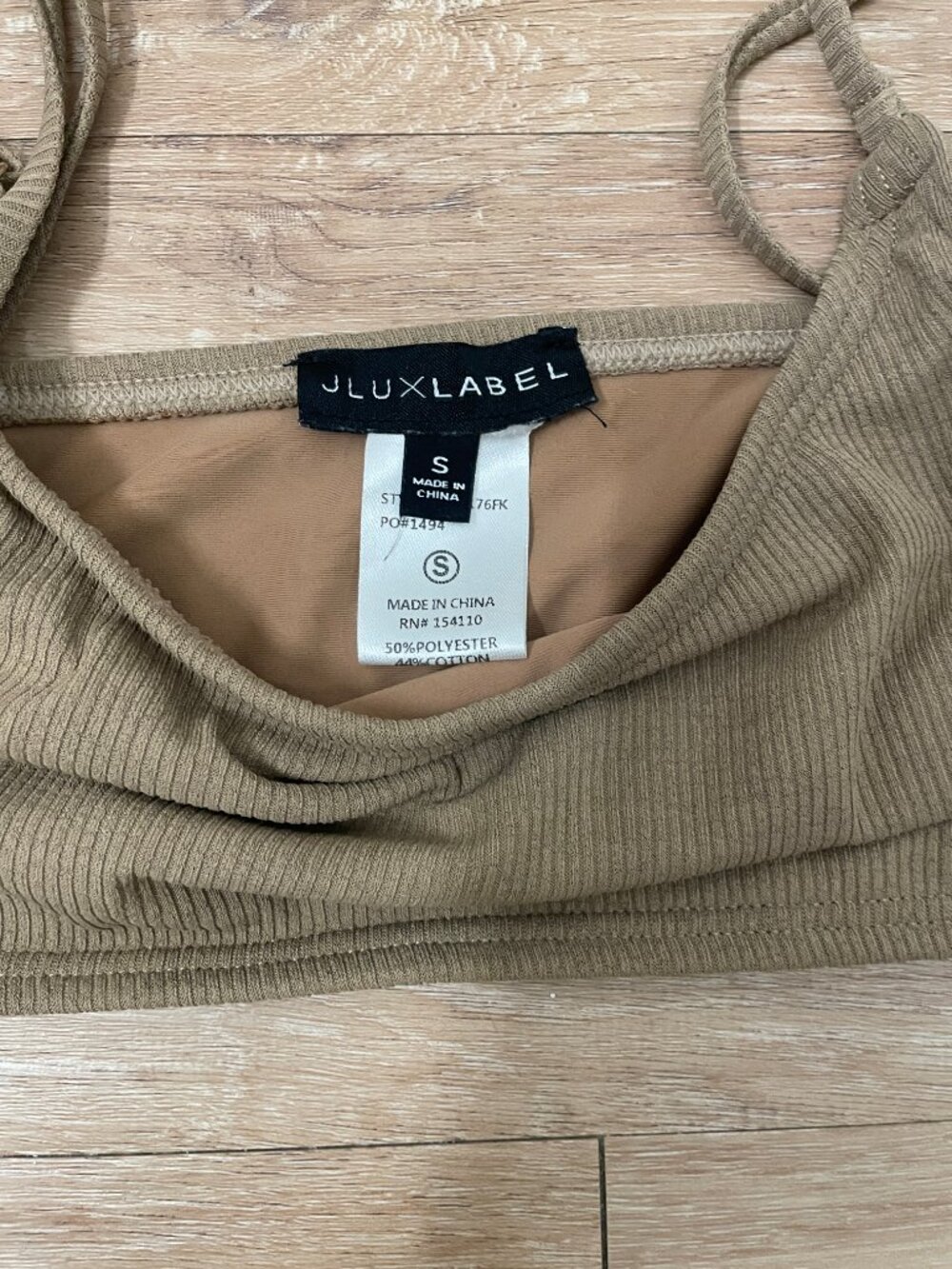 JLUXLABEL Olive Ribbed Bikini Top - Picture 2 of 2